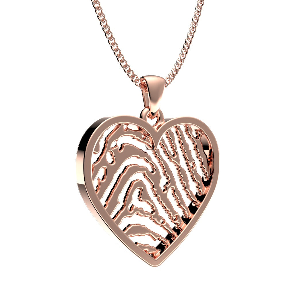 <transcy>Heart Necklaces with Fingerprint</transcy>