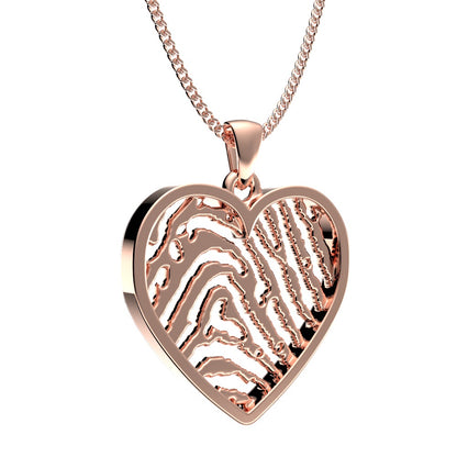 <transcy>Heart Necklaces with Fingerprint</transcy>