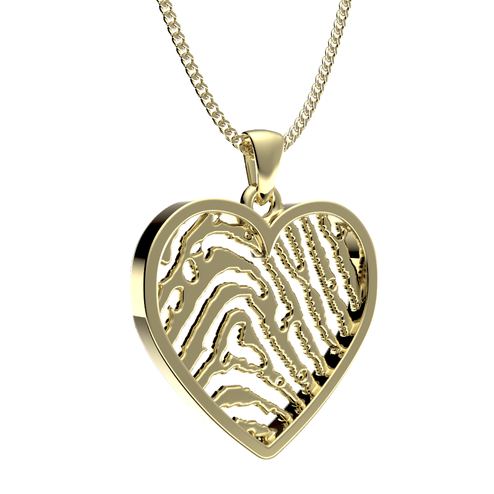 <transcy>Heart Necklaces with Fingerprint</transcy>