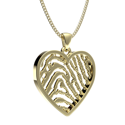 <transcy>Heart Necklaces with Fingerprint</transcy>