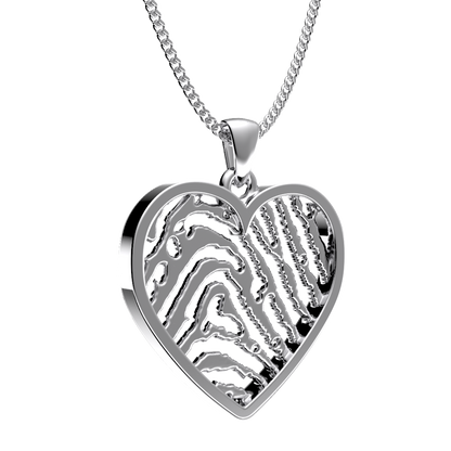 <transcy>Heart Necklaces with Fingerprint</transcy>