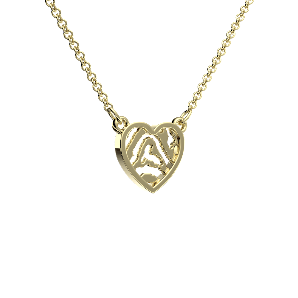 <transcy>Open Fingerprint Heart Necklaces - incl. 42 cm chain</transcy>