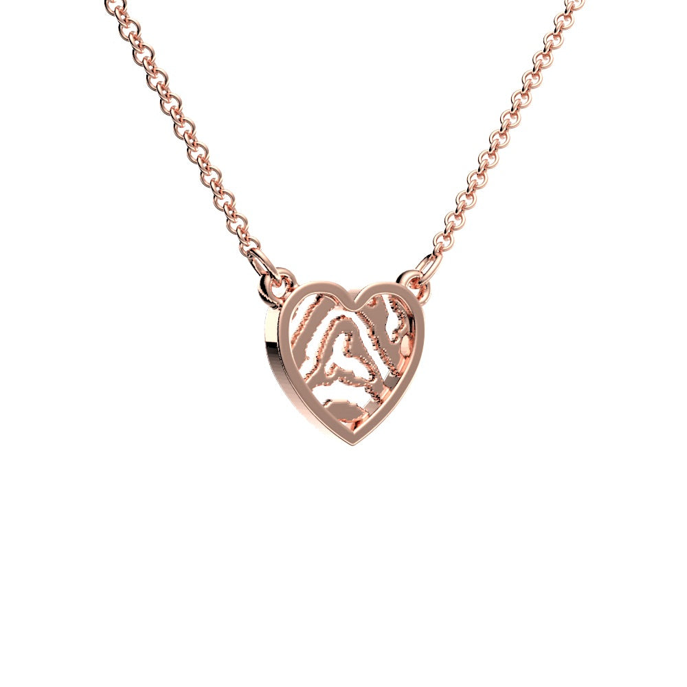 <transcy>Open Fingerprint Heart Necklaces - incl. 42 cm chain</transcy>