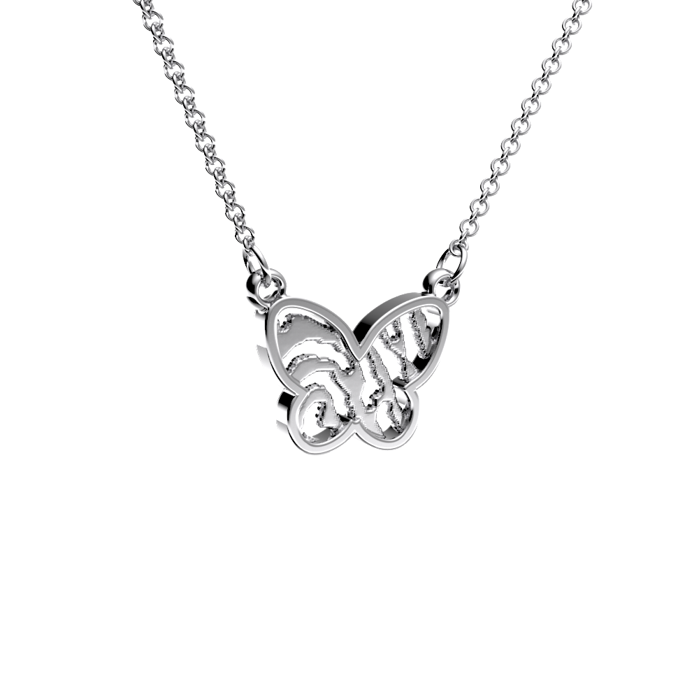 <transcy>Heart Necklaces with Fingerprint - Open Butterfly - incl. 42 cm chain</transcy>