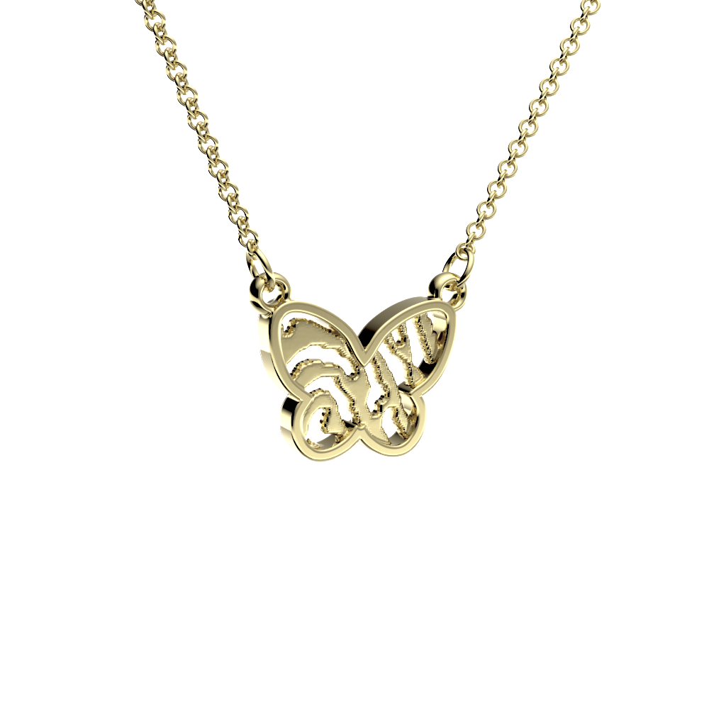 <transcy>Heart Necklaces with Fingerprint - Open Butterfly - incl. 42 cm chain</transcy>