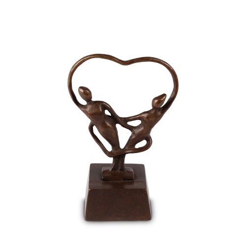 Bronzen Urnen-Koppel in het Hart-15cm-65ml