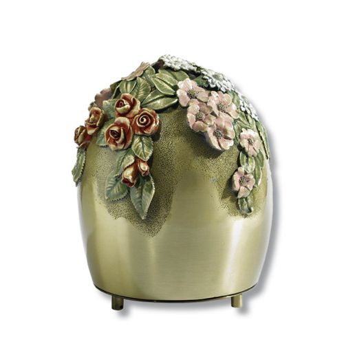 Urn in brons BLOEMEN in kleur