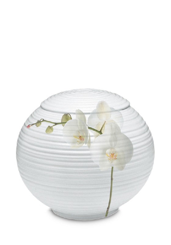 Porseleinen urn 'Orchid'. 4L 21x21cm