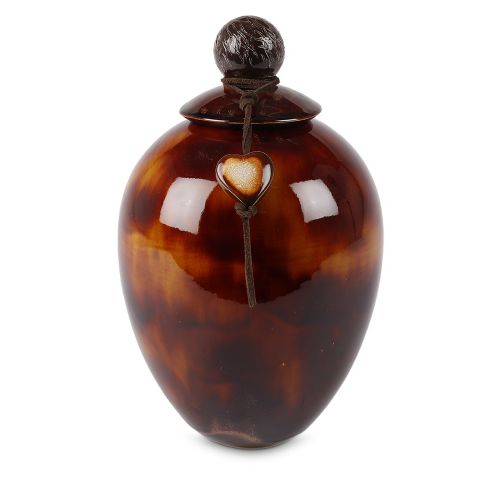 <transcy>Autum Ceramic Urn - Leather & Heart</transcy>