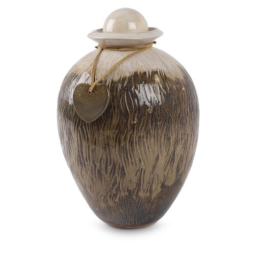 <transcy>Autum Ceramic Urn - Leather & Heart</transcy>