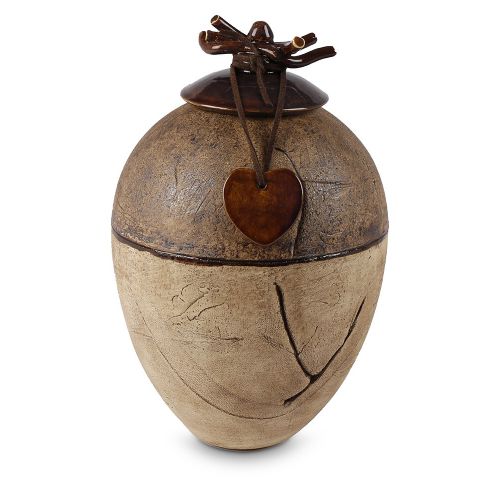 <transcy>Autum Ceramic Urn - Leather & Heart</transcy>